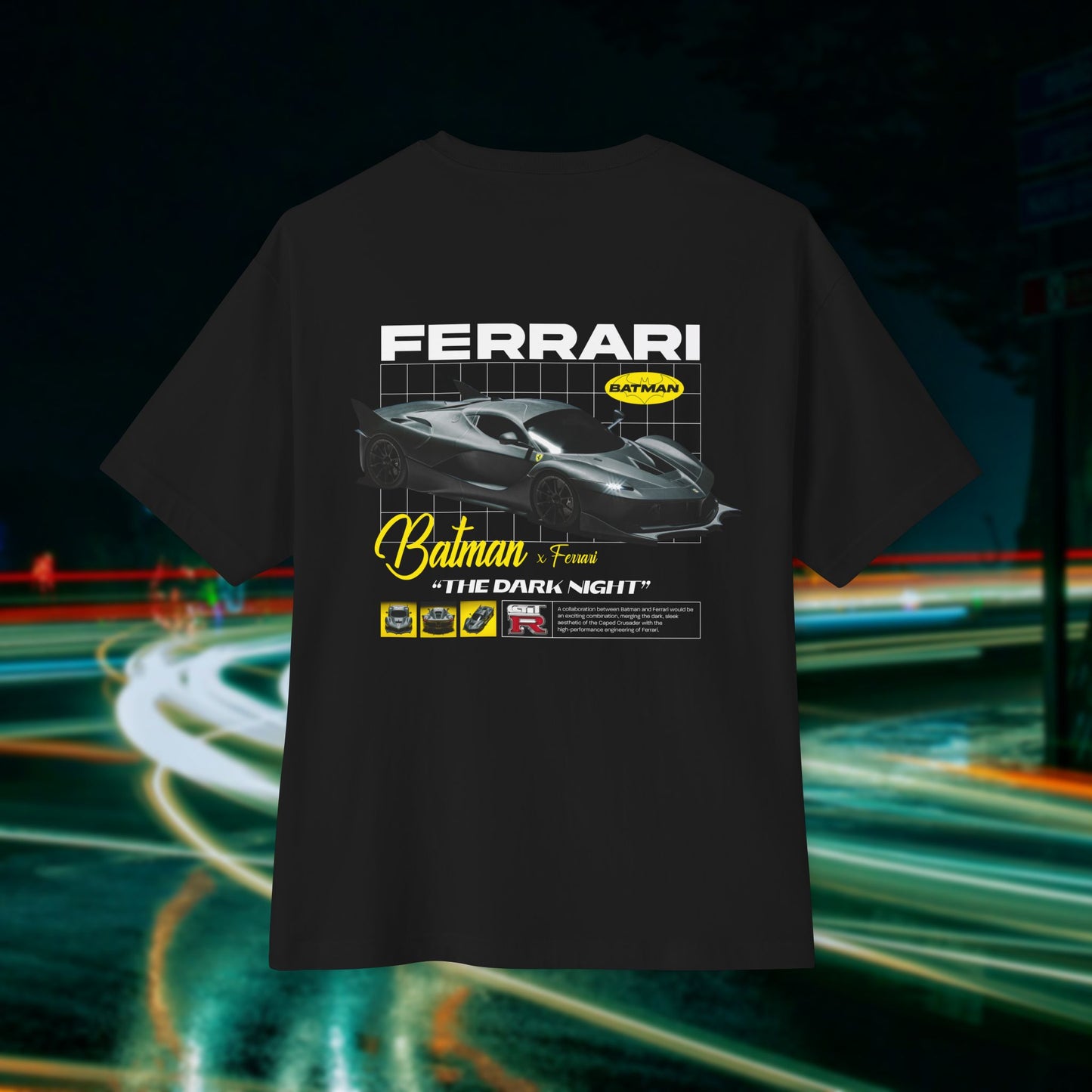 Batman X Ferrari - Unisex Heavyweight Oversized T-Shirt