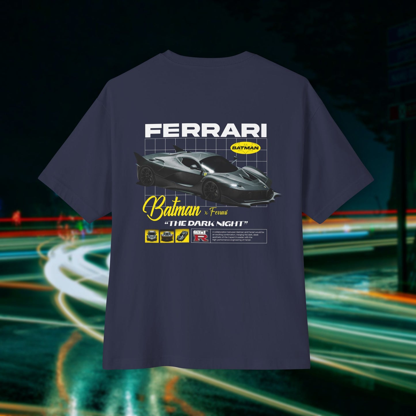 Batman X Ferrari - Unisex Heavyweight Oversized T-Shirt