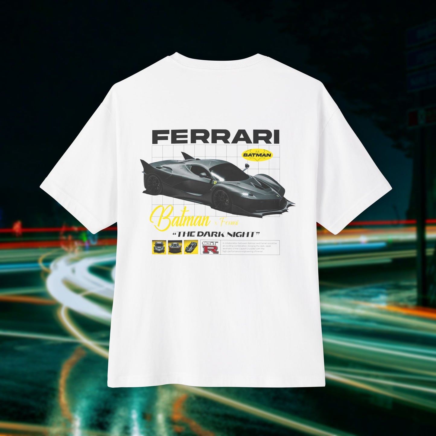 Batman X Ferrari - Unisex Heavyweight Oversized T-Shirt
