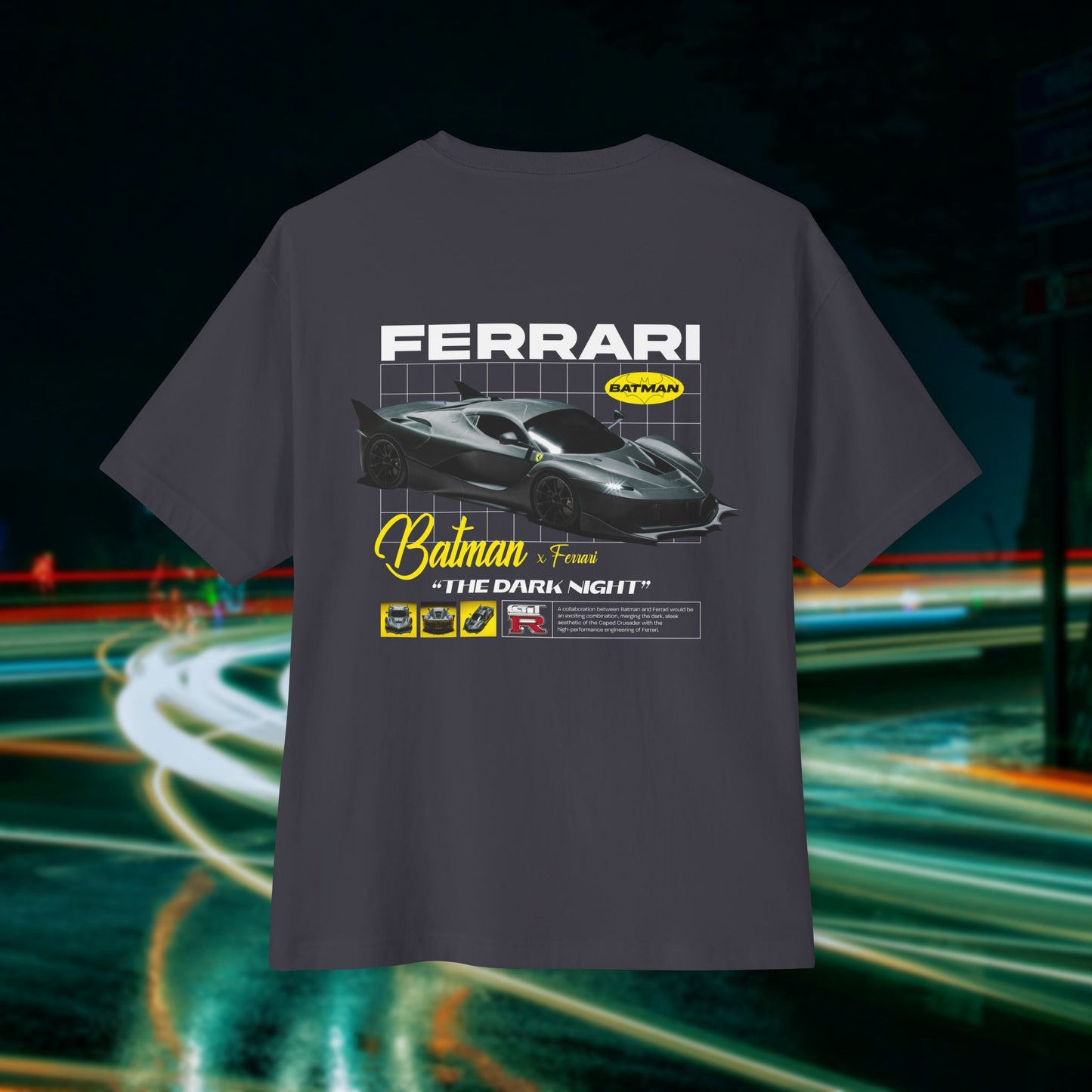 Batman X Ferrari - Unisex Heavyweight Oversized T-Shirt