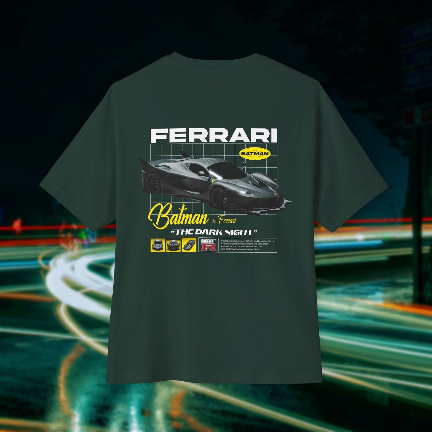 Batman X Ferrari - Unisex Heavyweight Oversized T-Shirt