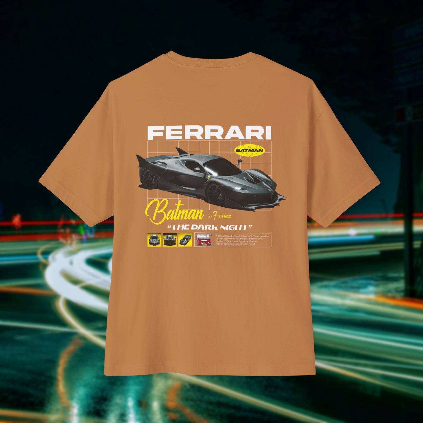 Batman X Ferrari - Unisex Heavyweight Oversized T-Shirt